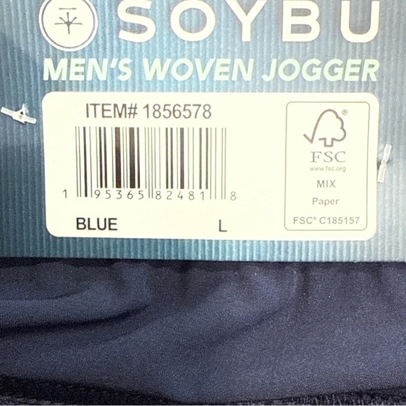 Soybu Men's Woven Jogger Pants, Blue, Size L, New with Tags - Picture 10 of 12